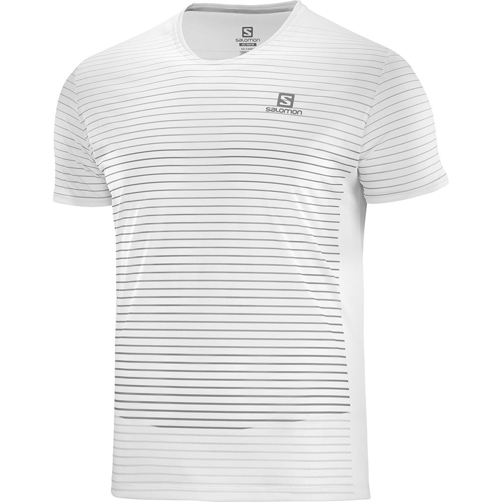 Salomon Singapore Mens T-shirts - SENSE M White | 56894-YUFD